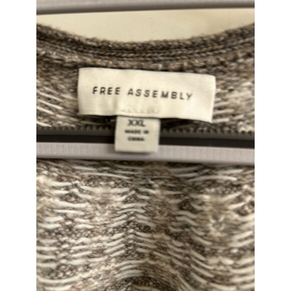 Free Assembly Fair Isle Cardigan Sweater Women's Beige Soft Classic Sz XXL - Picture 4 of 10